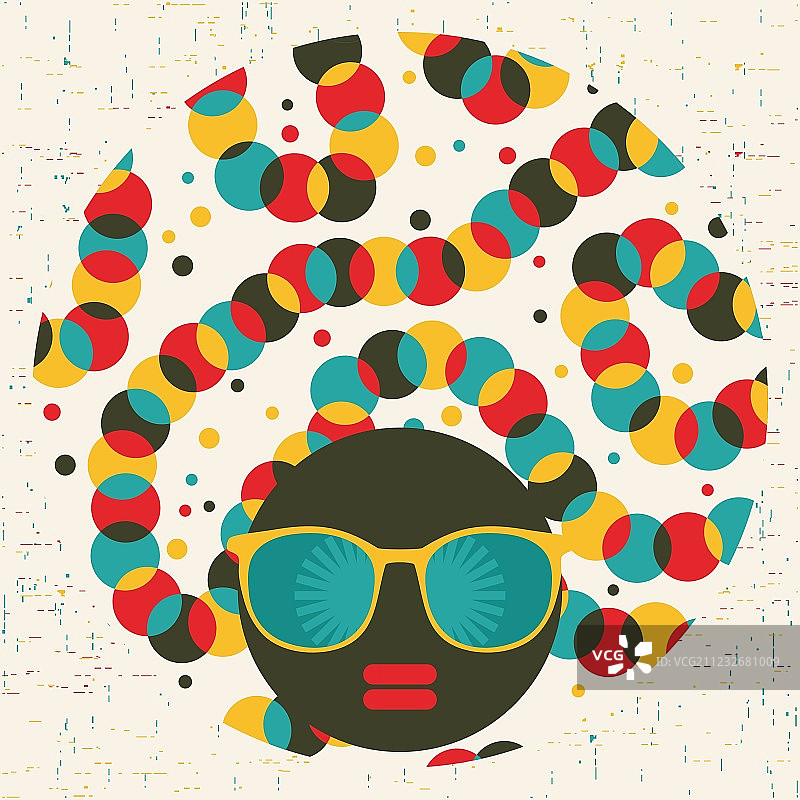 有着奇异发型的黑发女人图片素材