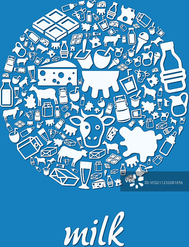 圆形牛奶图标图片素材