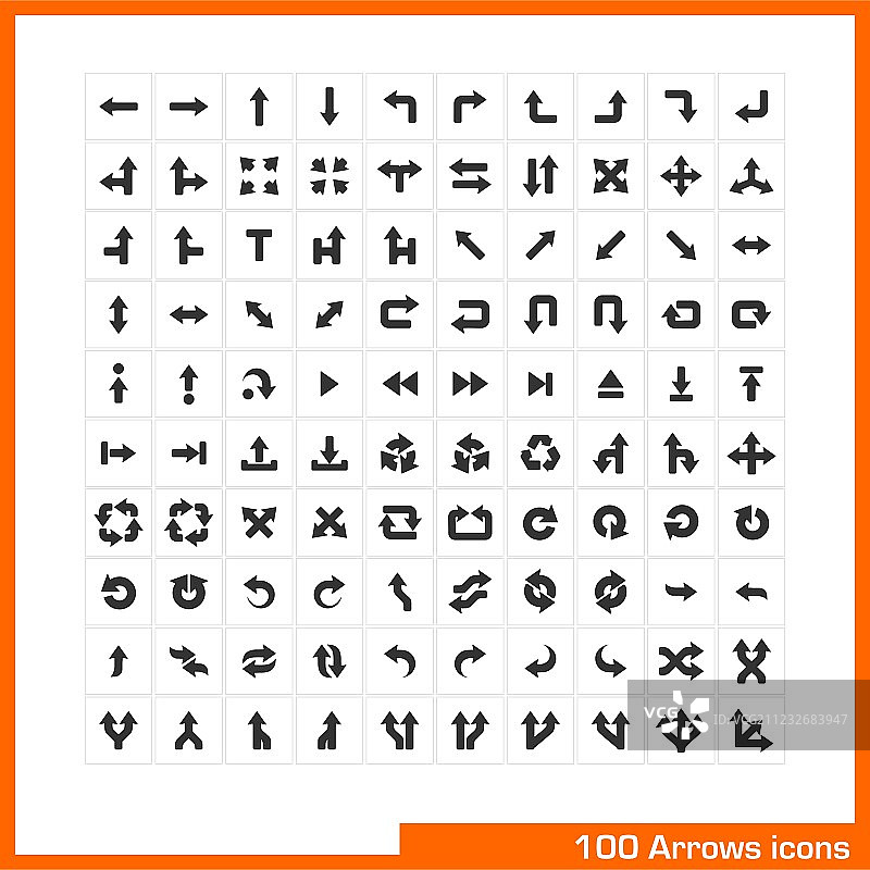 100箭头图标集图片素材