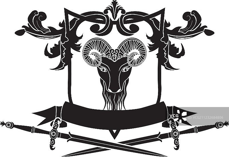 公羊挥舞剑图片素材