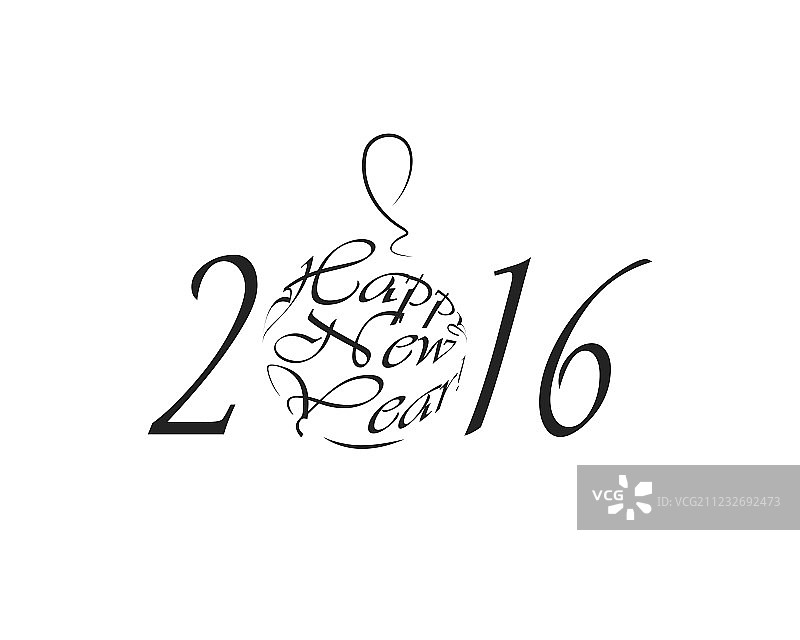 2016黑白新年标志图片素材