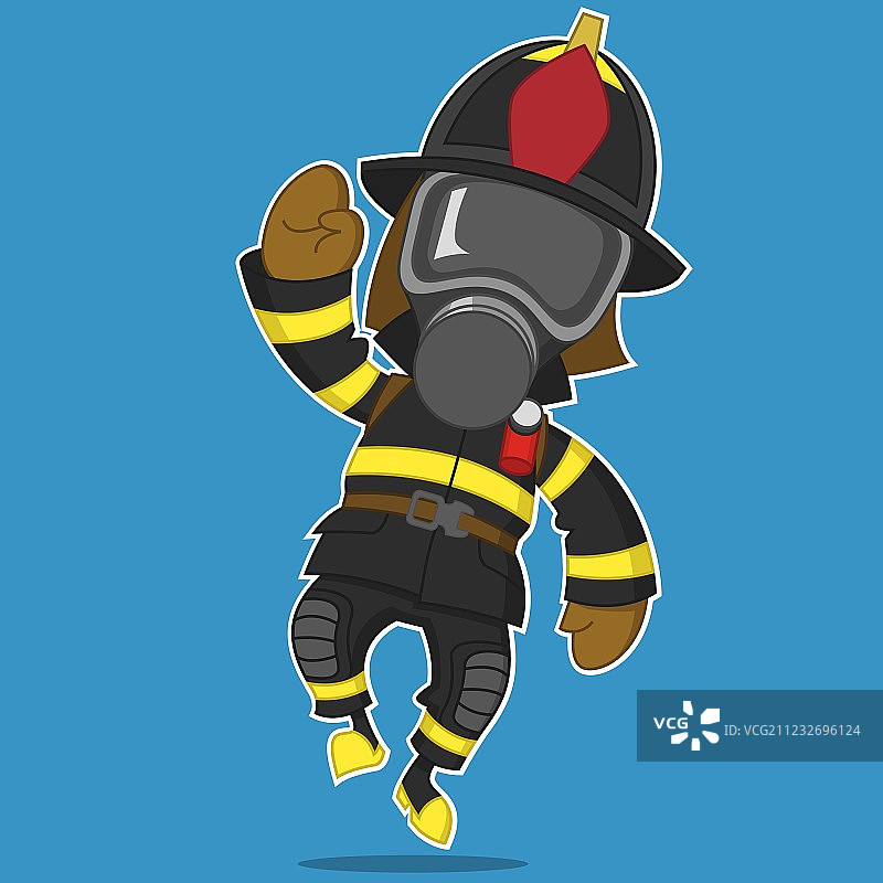 欢欣鼓舞的消防员图片素材