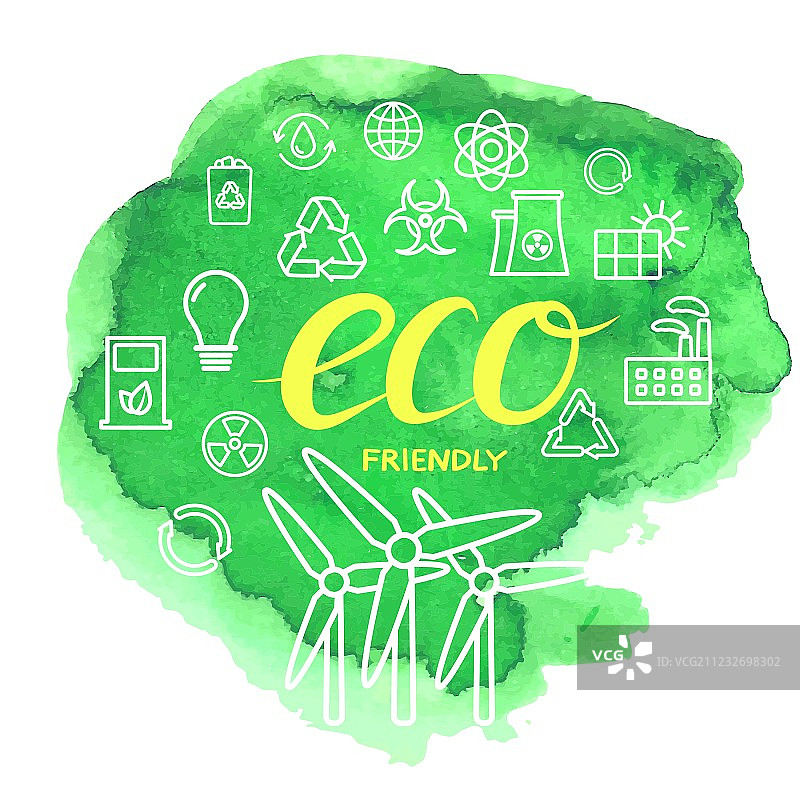 细轮廓生态图标集图片素材