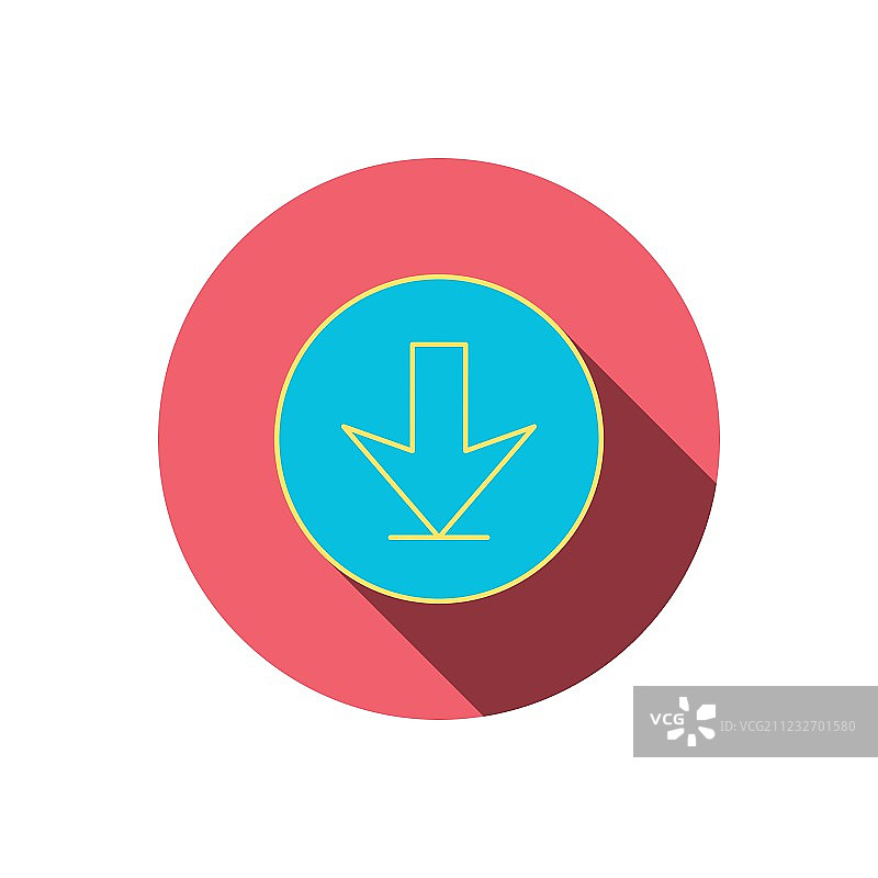 下载图标：向下箭头符号图片素材