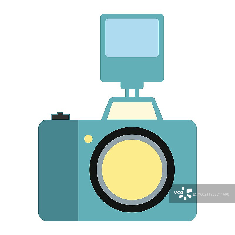 带闪光灯的相机扁平图标图片素材