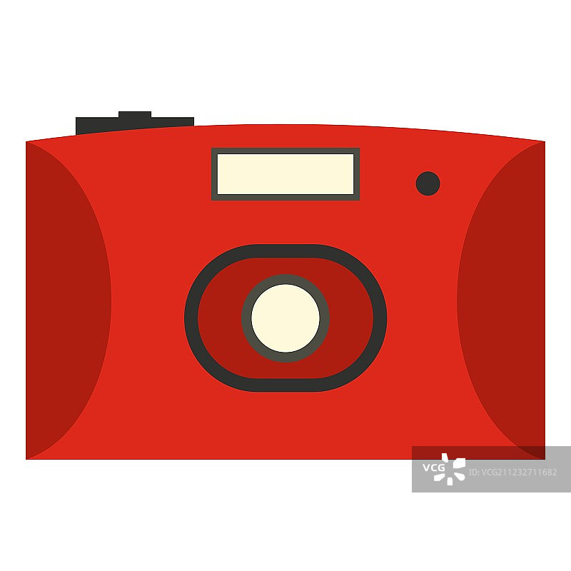 红色相机扁平图标图片素材
