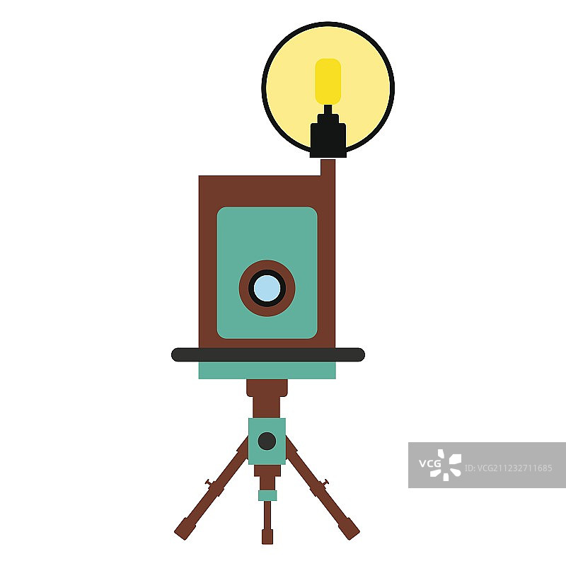 复古相机扁平风格图标图片素材