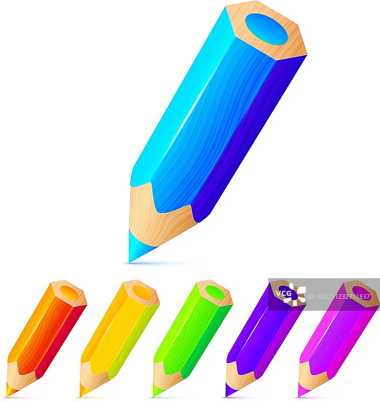 彩色铅笔套装图片素材