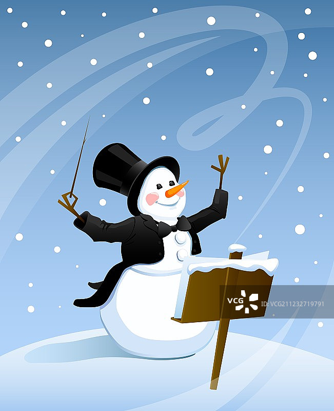 雪人指挥家图片素材