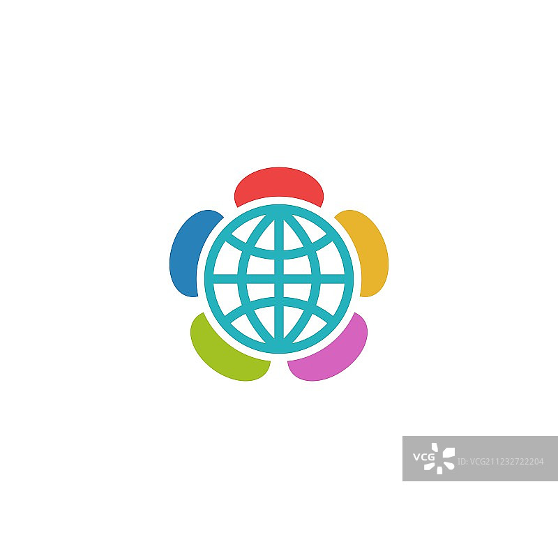 地球花朵彩色慈善基金会logo图片素材