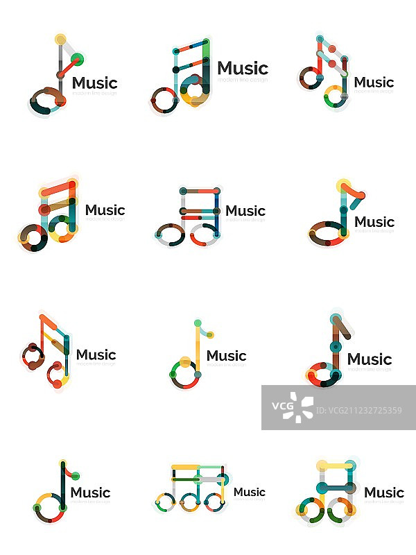 扁平几何音乐符号Logo图片素材