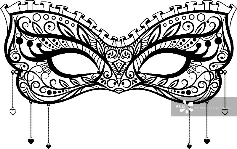 优雅嘉年华黑色蕾丝面具图片素材