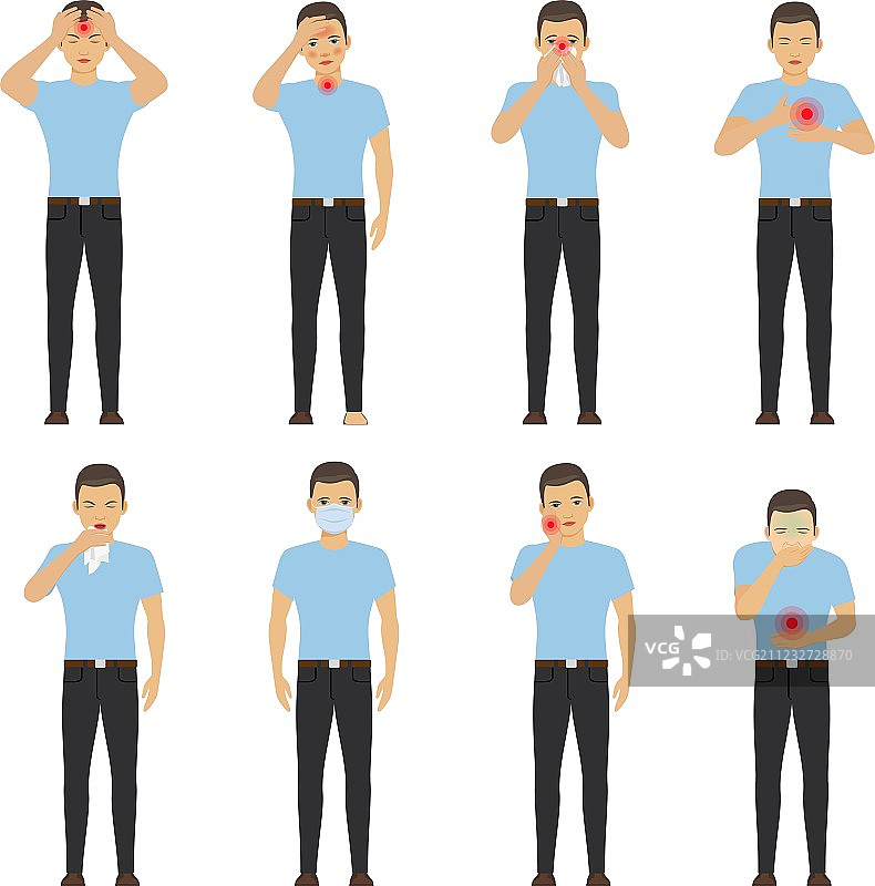 感到疼痛和不适的病人图片素材