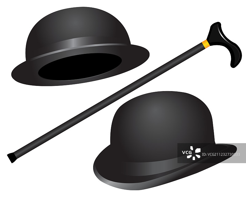 两顶帽子和手杖图片素材