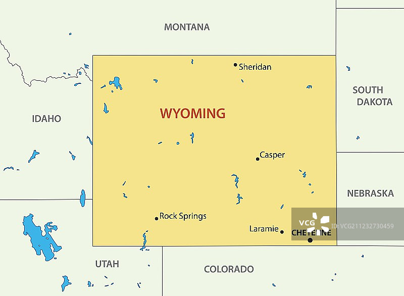 怀俄明州地图图片素材