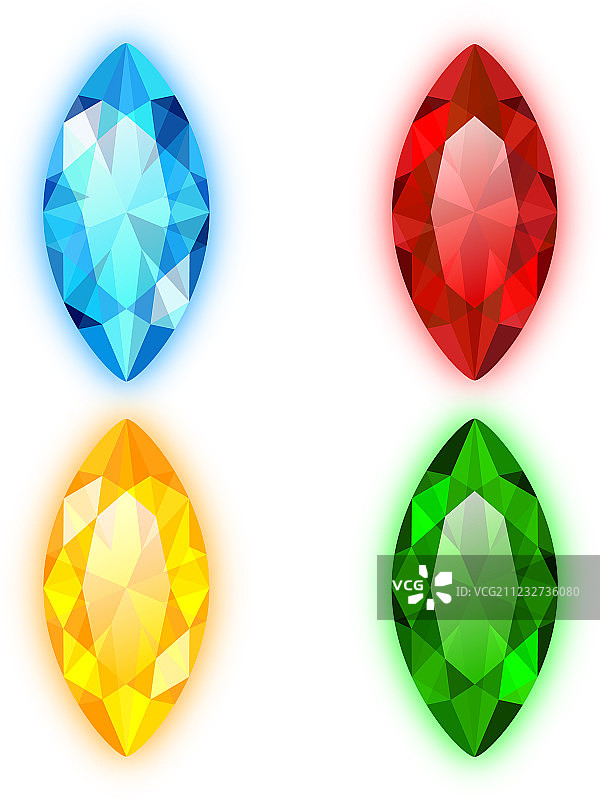 四个侯爵造型宝石合集图片素材