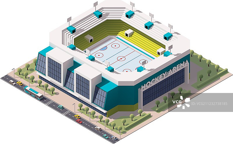 2.5D冰球竞技场图片素材