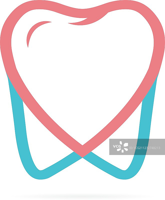 心形和牙齿的Logo组合图片素材