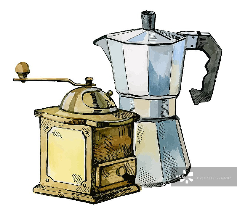 磨坊和咖啡机图片素材