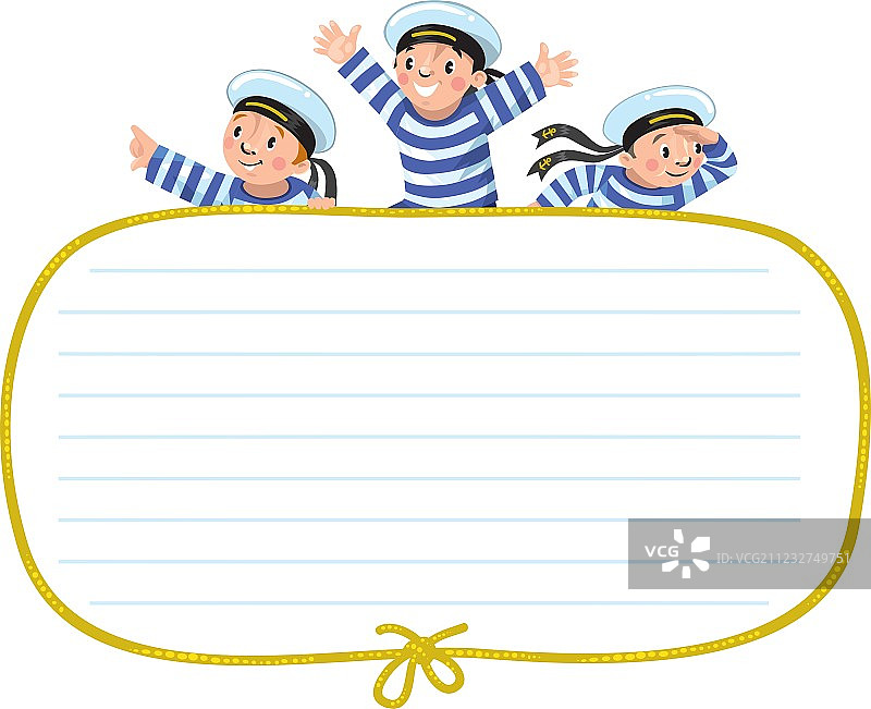 带有快乐水手的banner或贺卡图片素材