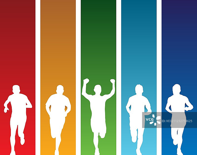 彩色跑者图片素材