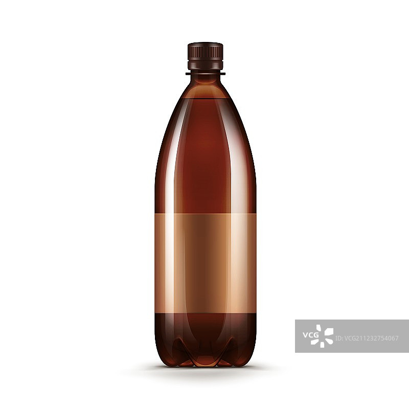 空白棕色塑料水/啤酒/格瓦斯瓶图片素材