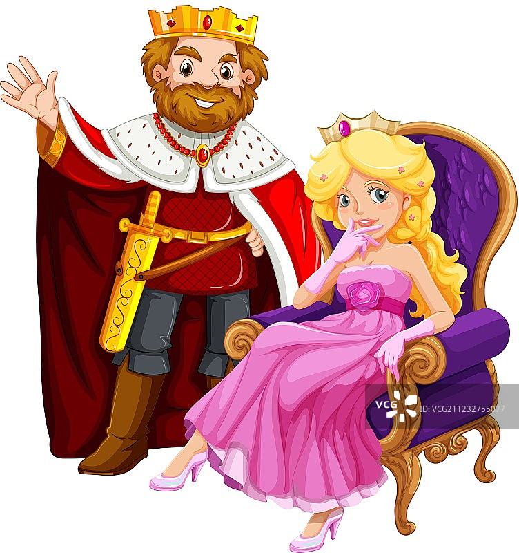 椅子上的国王和王后图片素材