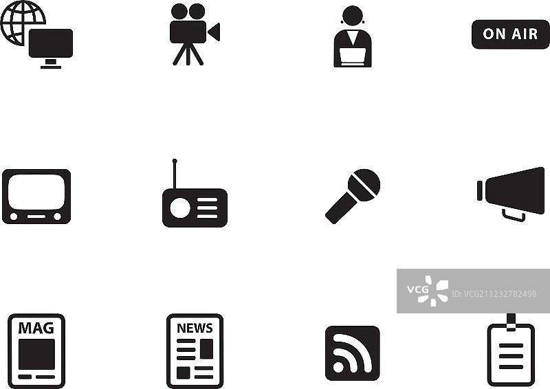 白色背景上的媒体图标图片素材