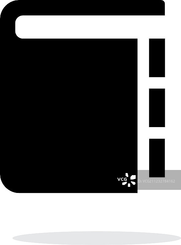 带有指针的简单书籍图标，白色背景图片素材