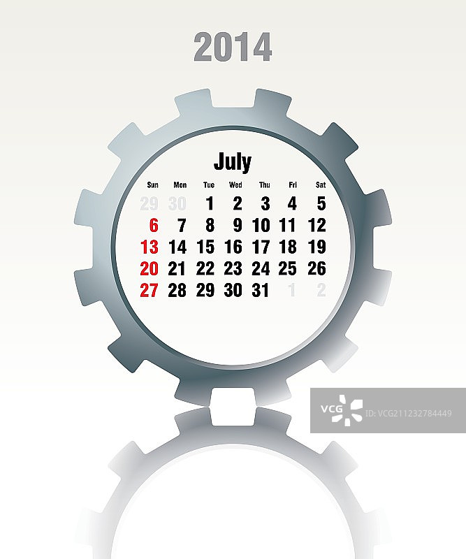 2014年7月日历图片素材