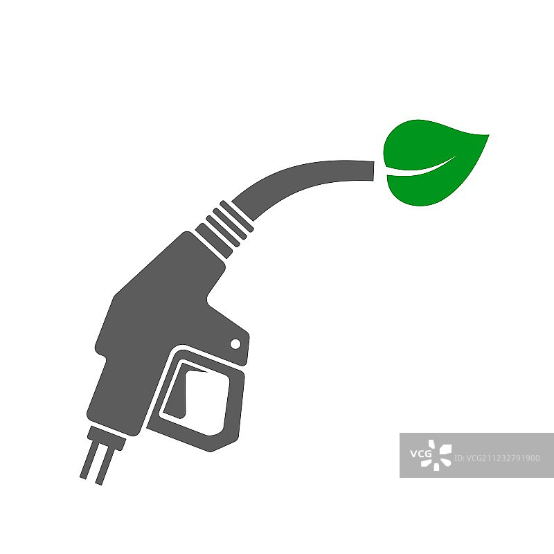 绿色生物燃料概念图标，加油枪图片素材