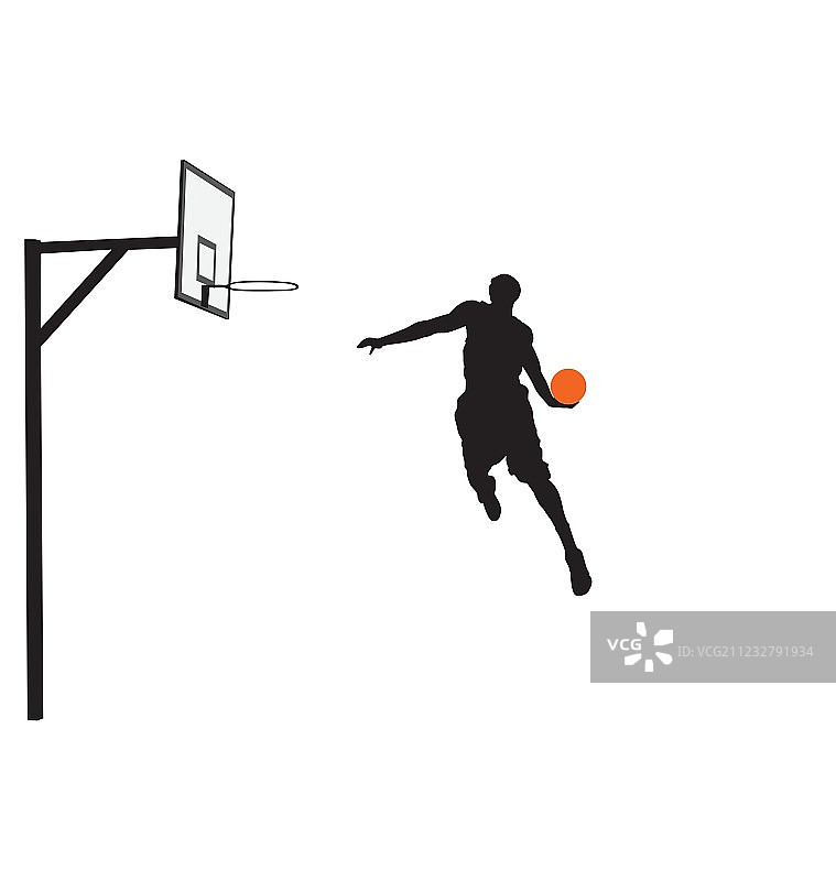 篮球运动员扣篮图片素材