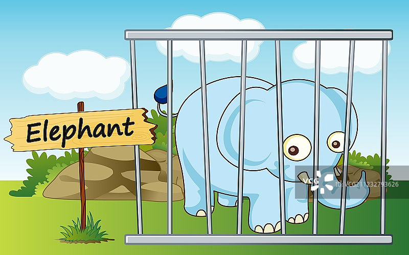 卡通动物园大象图片素材