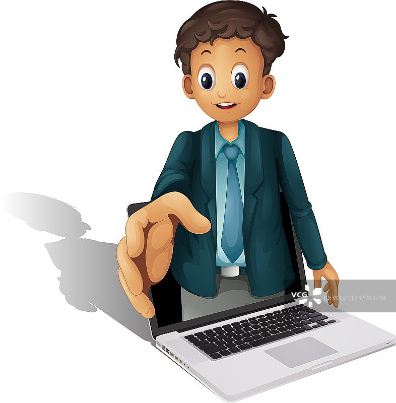 笔记本电脑商人图片素材