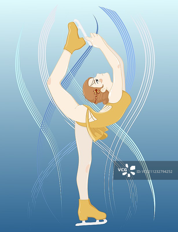 女孩花样滑冰运动员图片素材