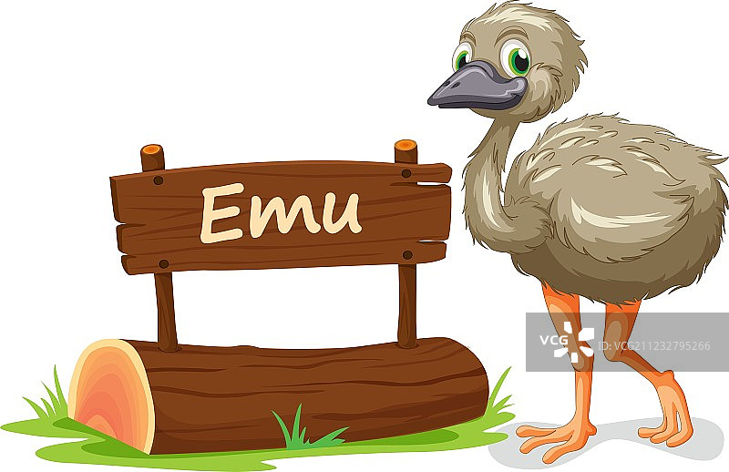 卡通动物园鸸鹋标志图片素材