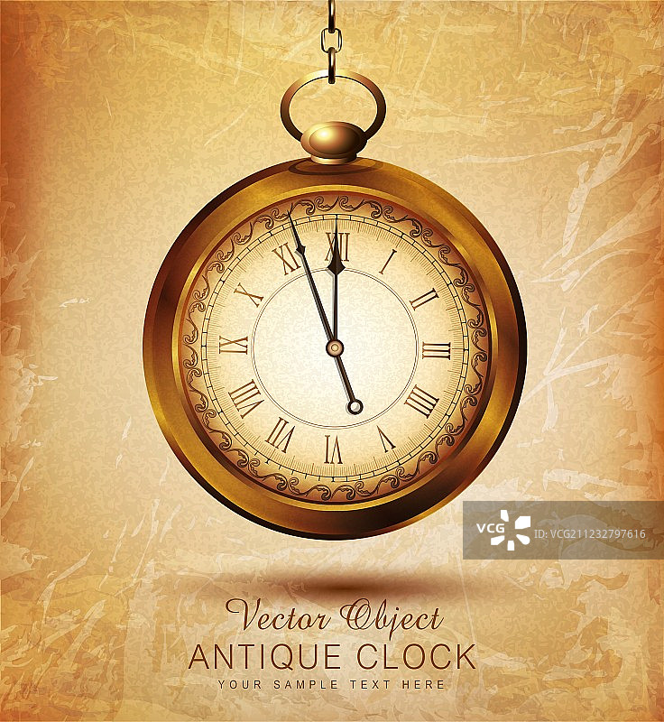 复古怀表与旧纹理背景图片素材