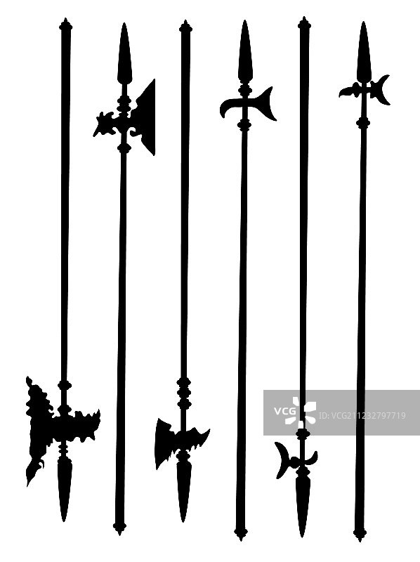 古代戟合集图片素材