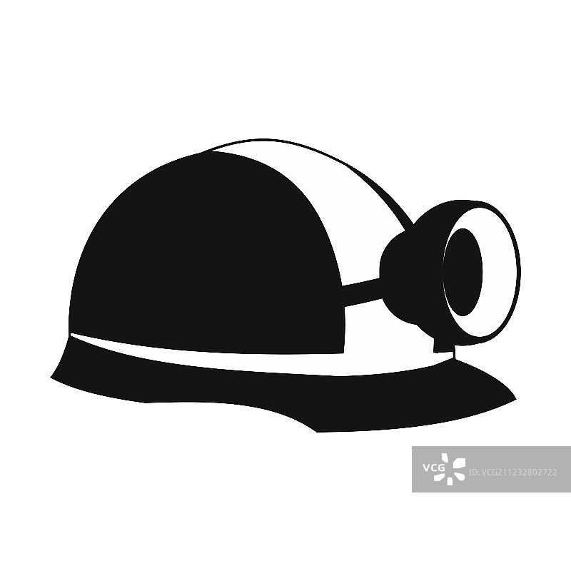 带灯的矿工头盔图标图片素材