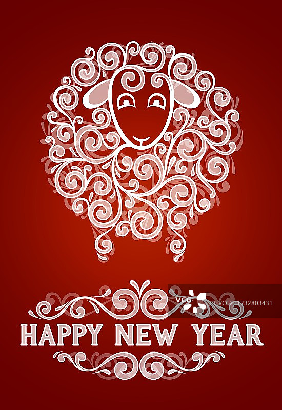 抽象新年羊图片素材