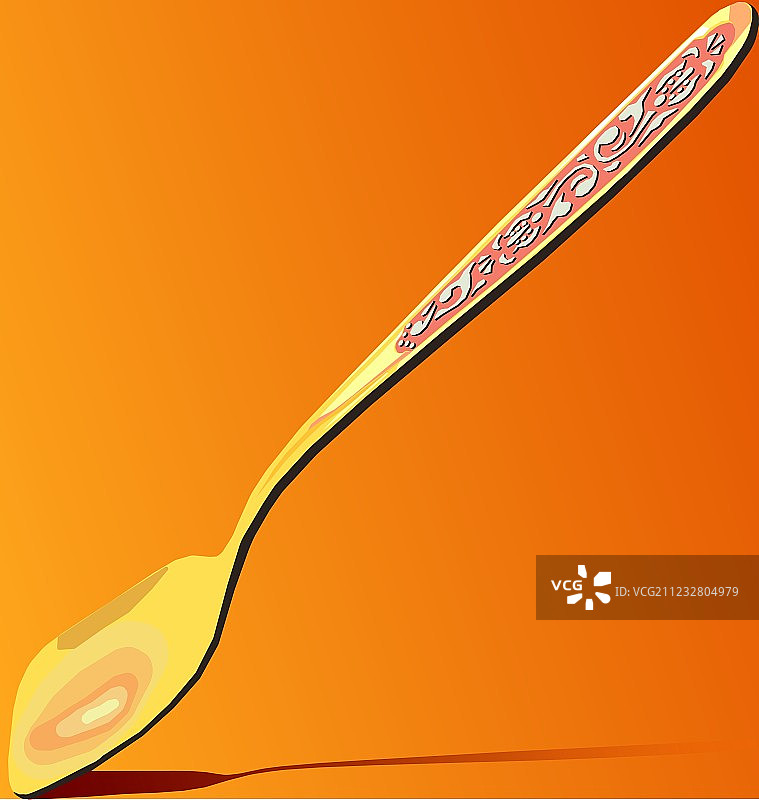 金色茶匙与银色装饰图片素材