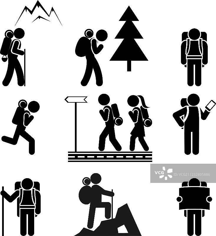 徒步旅行者图标图片素材