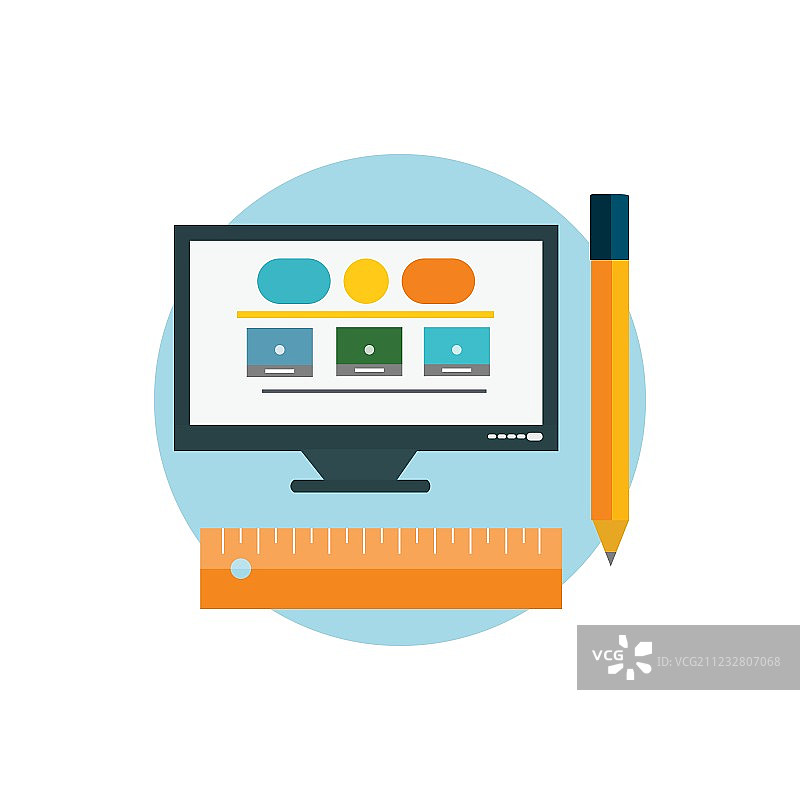 图形图标扁平化设计概念图片素材