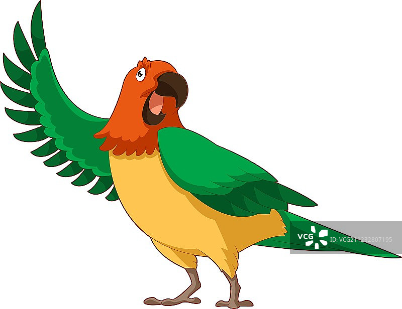 卡通问候鹦鹉图片素材