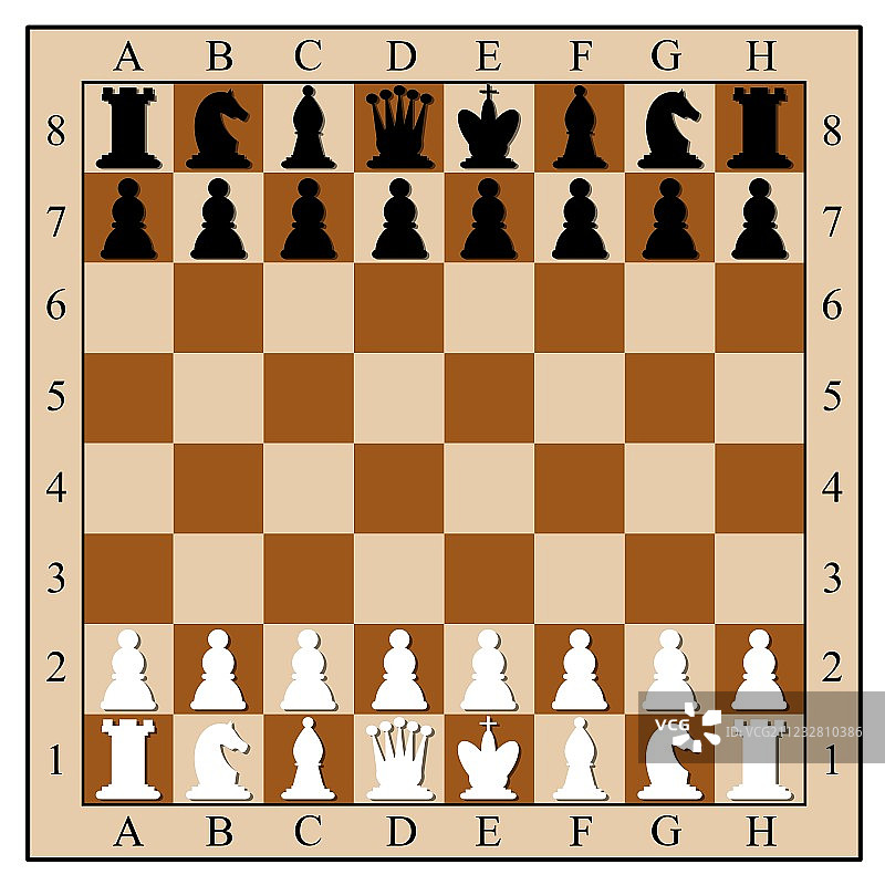 带有棋子的国际象棋棋盘图片素材