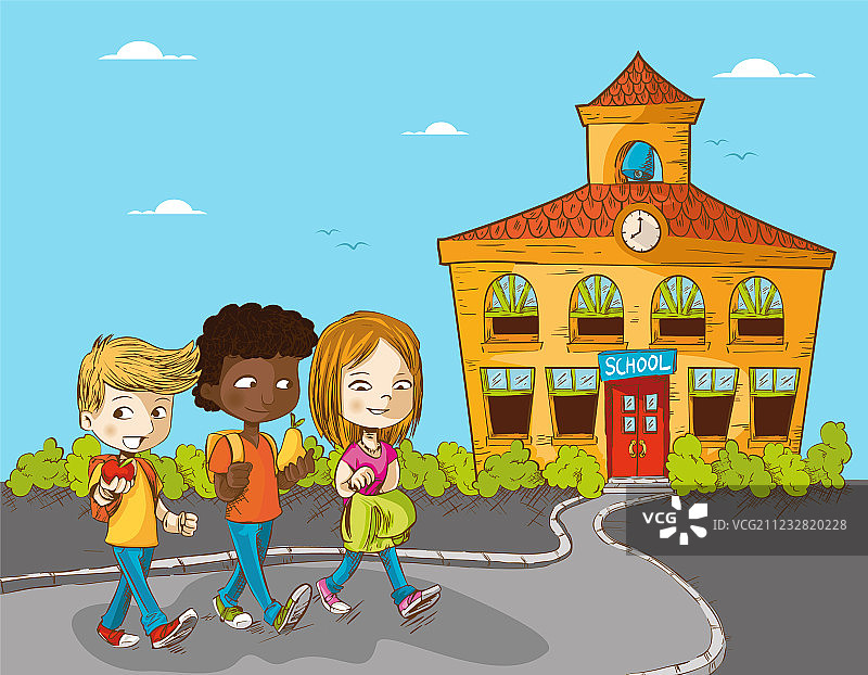 重返校园卡通儿童图片素材