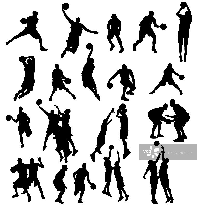 篮球剪影图片素材