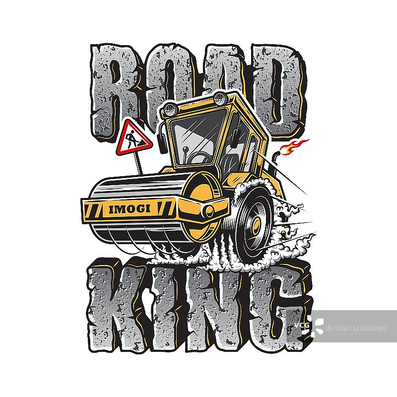 带石头的压路机图片素材