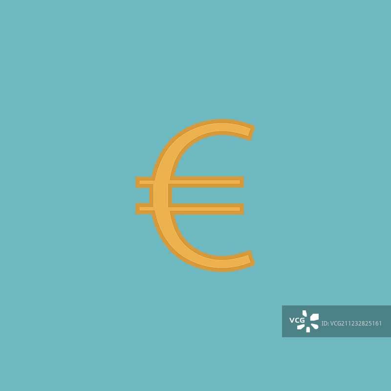 欧元扁平图标图片素材