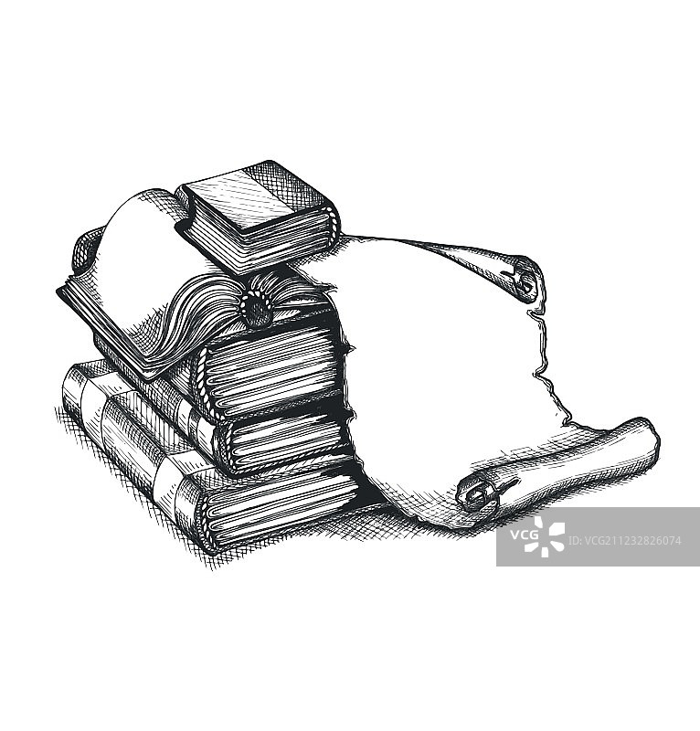 书籍和卷轴教育套装图片素材